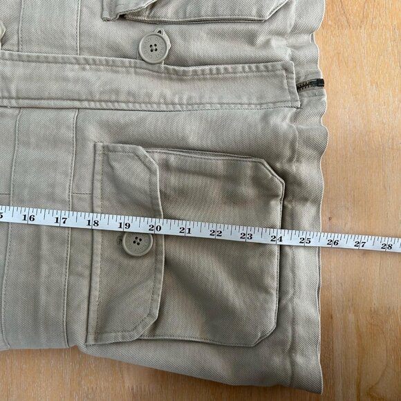 Old Navy Hooded Utility Jacket Womens L Khaki Cargo Quilted Thermal Lined Canvas - Picture 8 of 10